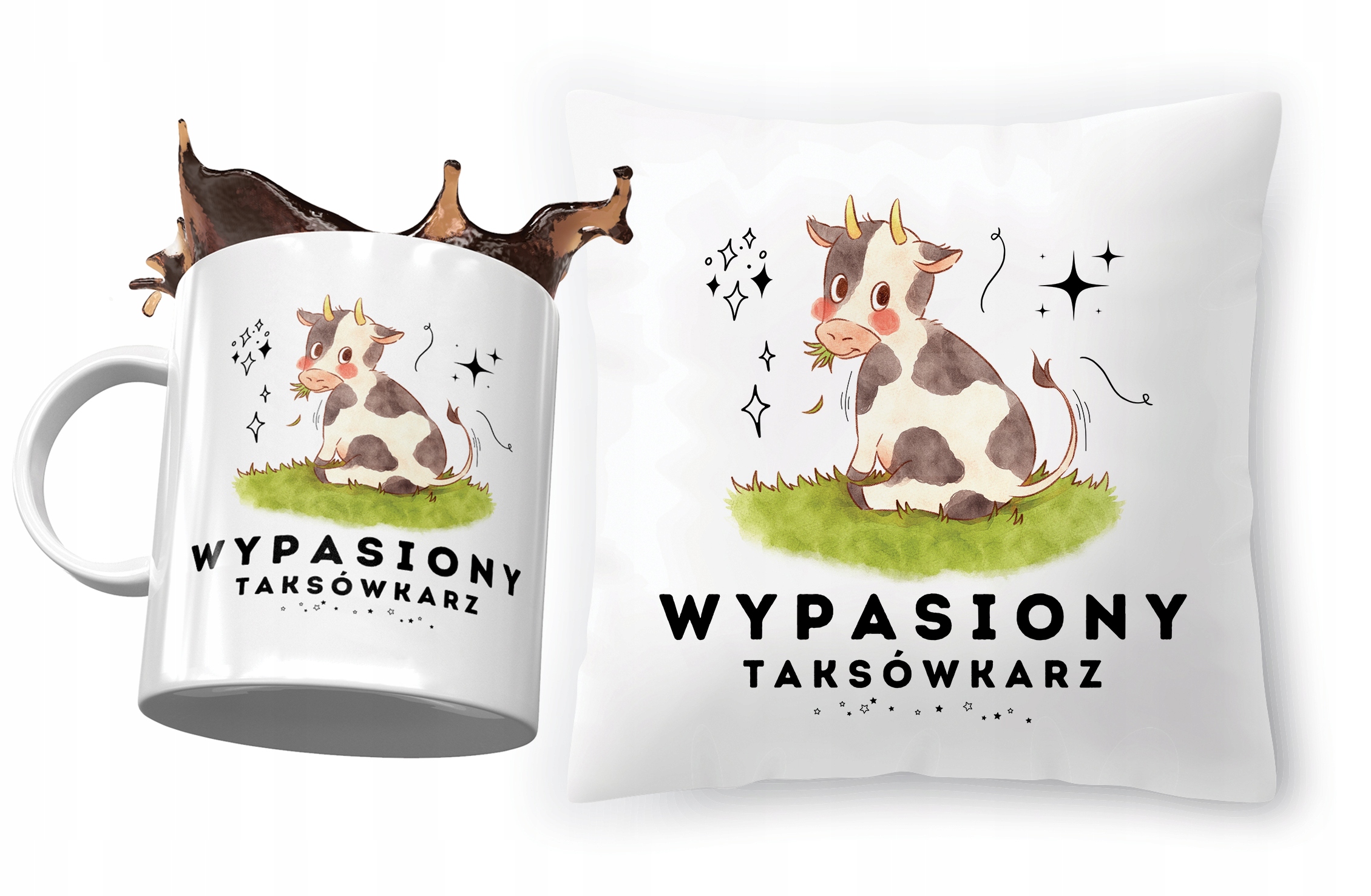 Dla Taksówkarza Zestaw Poduszka + Kubek Na Prezent Z Nadrukiem Ze Zdjęciem