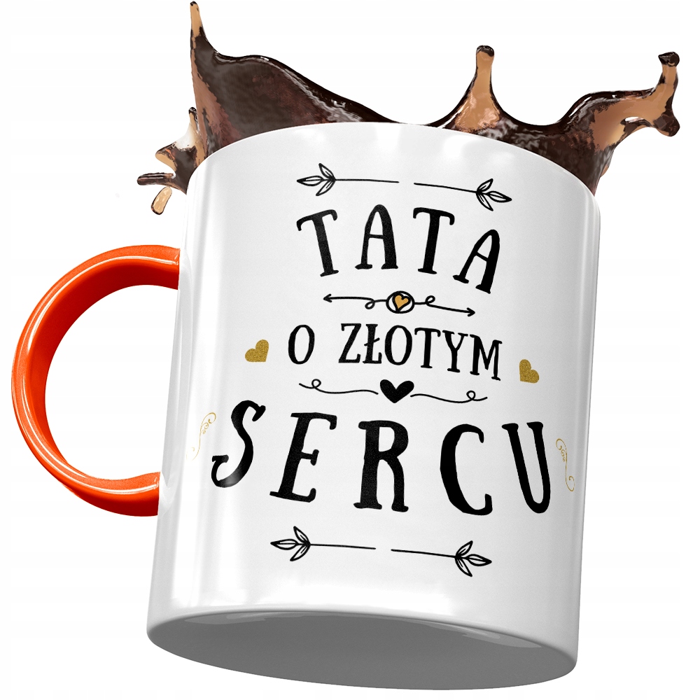 Kubek Pomarańczowy Dla Taty Ojca Na Dzień Taty Z Nadrukiem Ze Zdjęciem