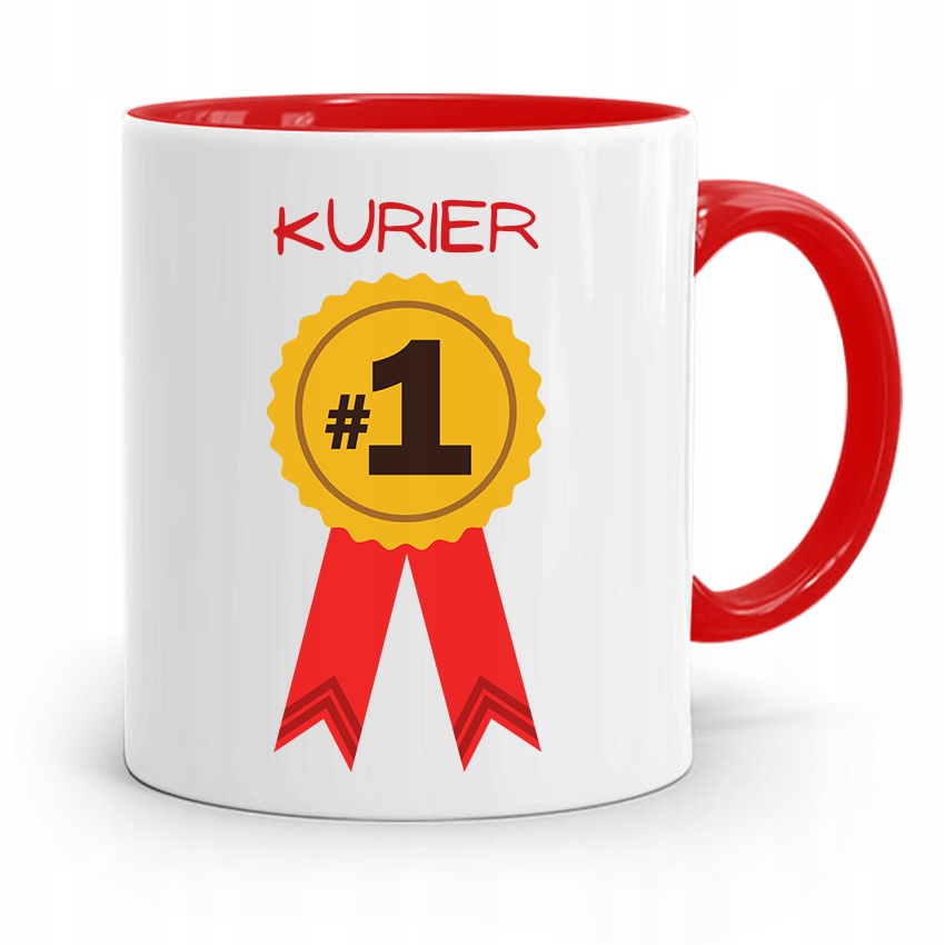 Kubek Czerwony Dla Kuriera Kurier Numer Jeden Z Nadrukiem Ze Zdjęciem