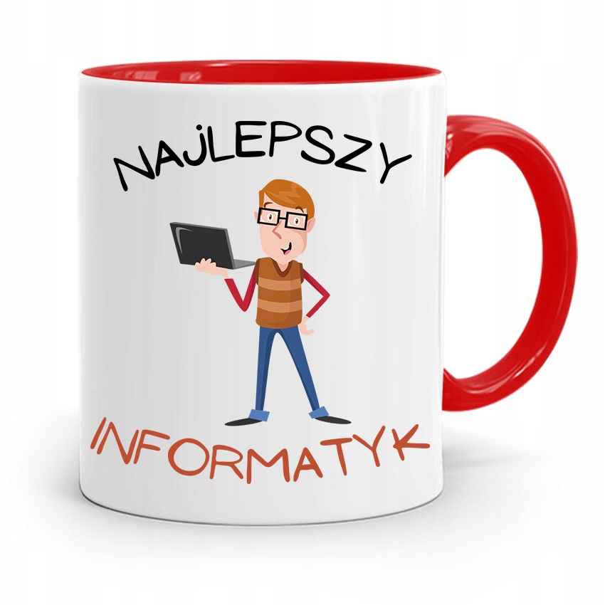 Kubek Czerwony Informatyka Programisty Prezent Z Nadrukiem Ze Zdjęciem
