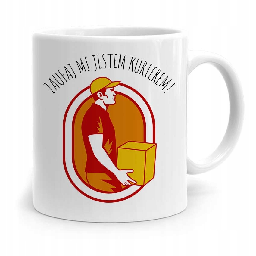 Kubek Prezent Dla Kuriera Zaufaj Jestem Kurierem Z Nadrukiem Ze Zdjęciem