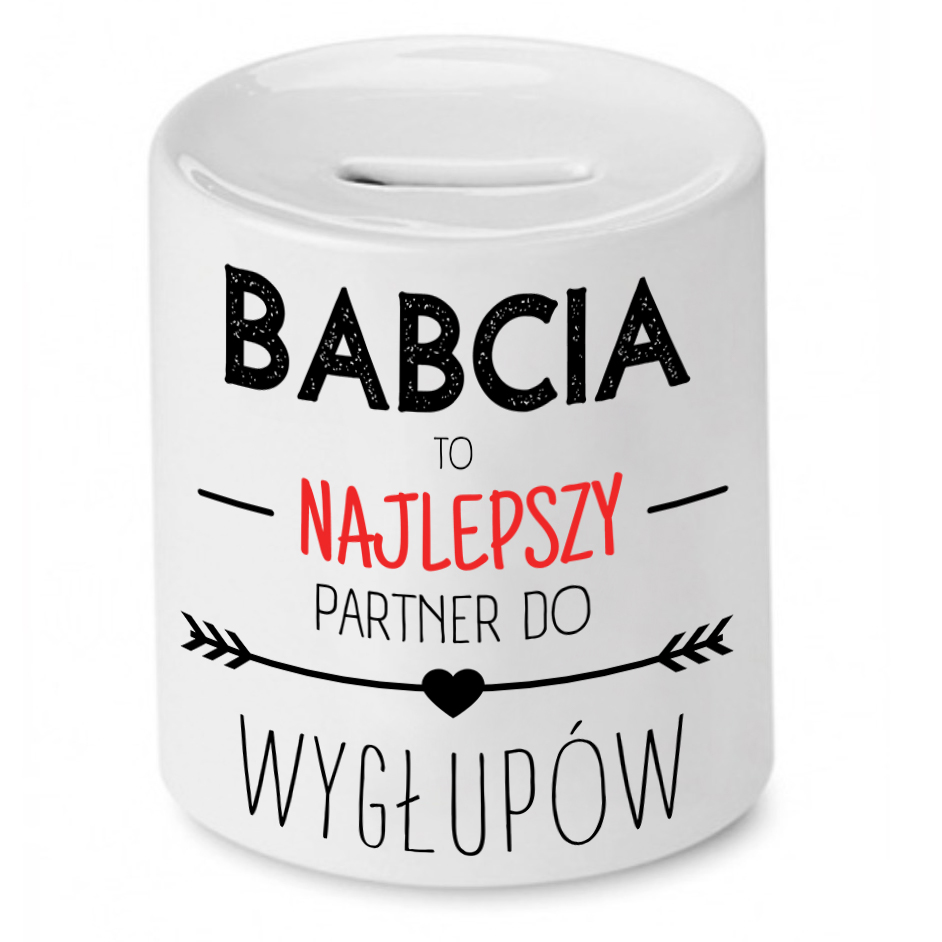 Skarbonka Dla Babci Najlepszy Partner Do Wygłupów Z Nadrukiem Ze Zdjęciem