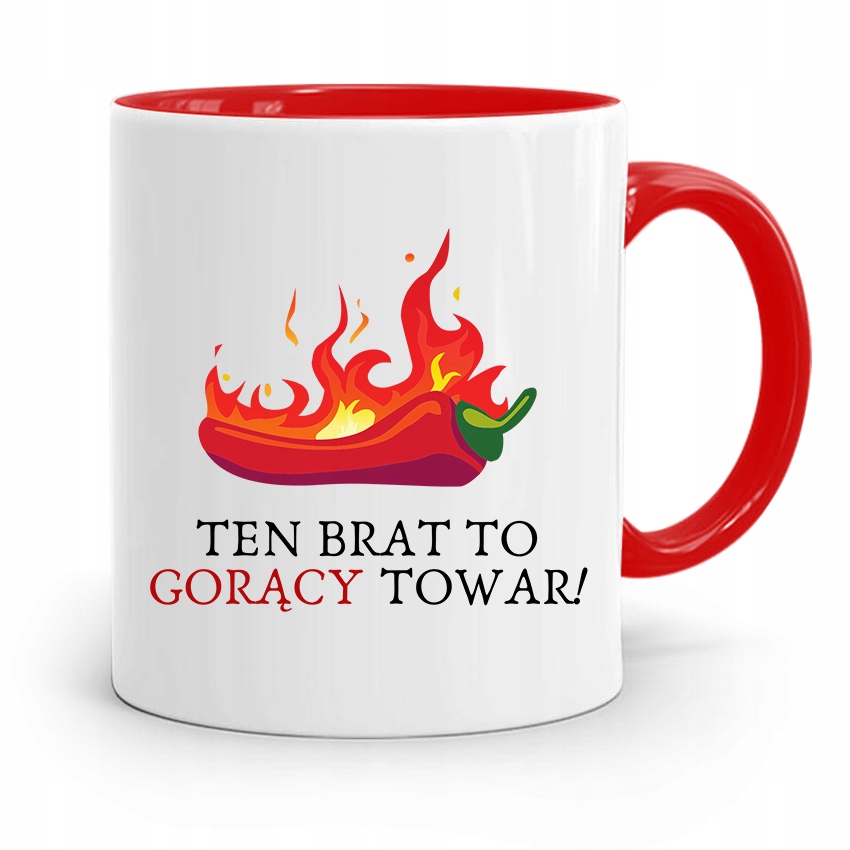 Kubek Czerwony Prezent Dla Brata Gorący Towar! Z Nadrukiem Ze Zdjęciem