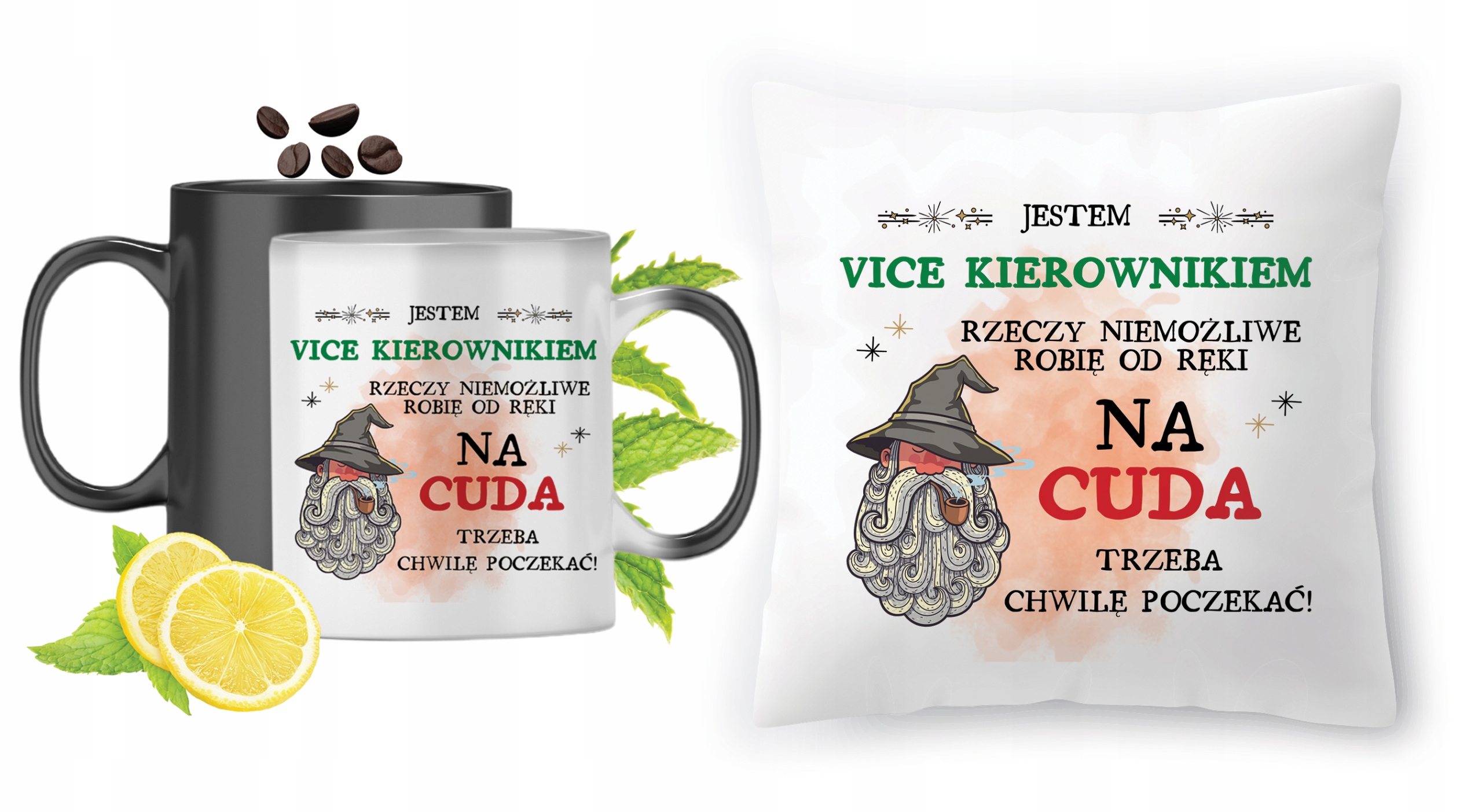 Dla Vice Kierownika Zestaw Kubek Magiczny + Poduszka Z Nadrukiem Ze Zdjęcie