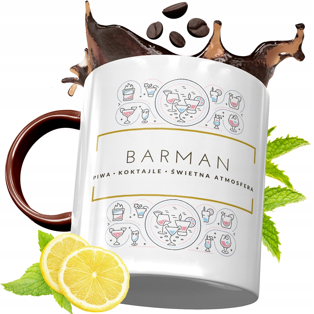 Kubek Bordowy Dla Barmana Na Urodziny Prezent Z Nadrukiem Ze Zdjęciem