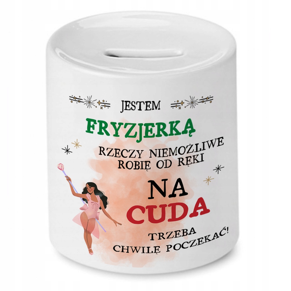 Skarbonka Dla Fryzjerki Idealny Imieniny Prezent Z Nadrukiem Ze Zdjęciem