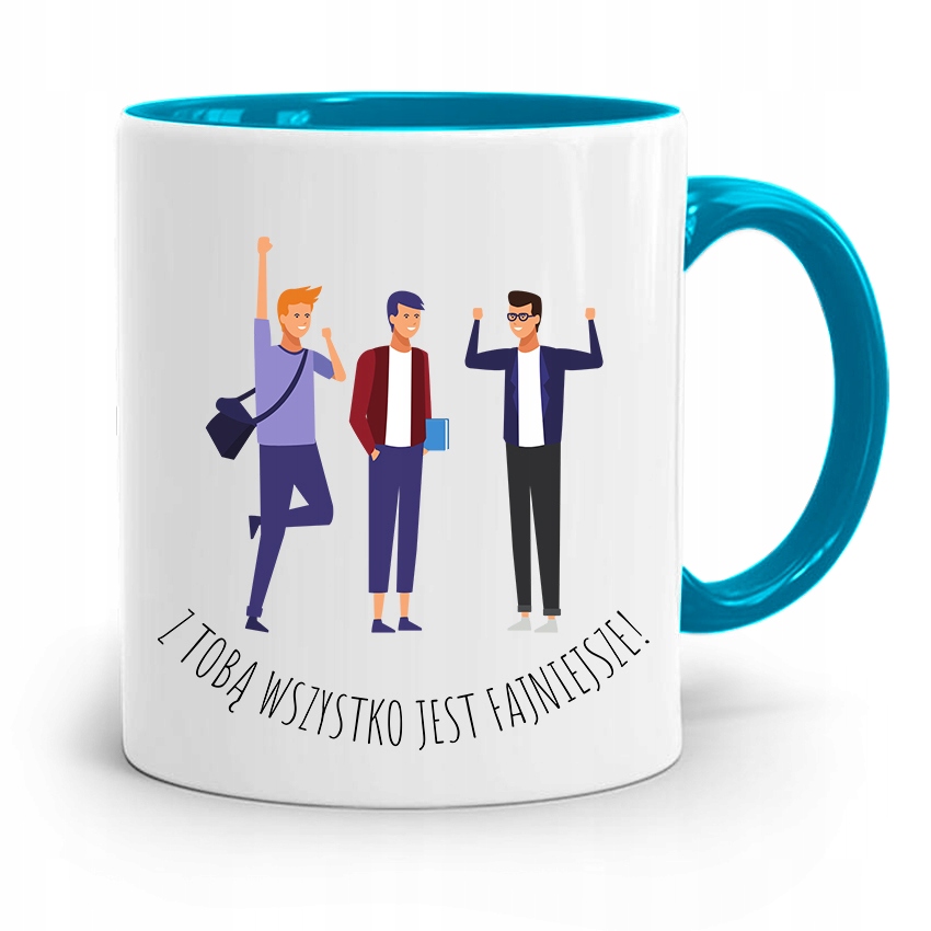 Kubek Błękitny Przyjaciel Wszystko Jest Fajniejsze Z Nadrukiem Ze Zdjęciem