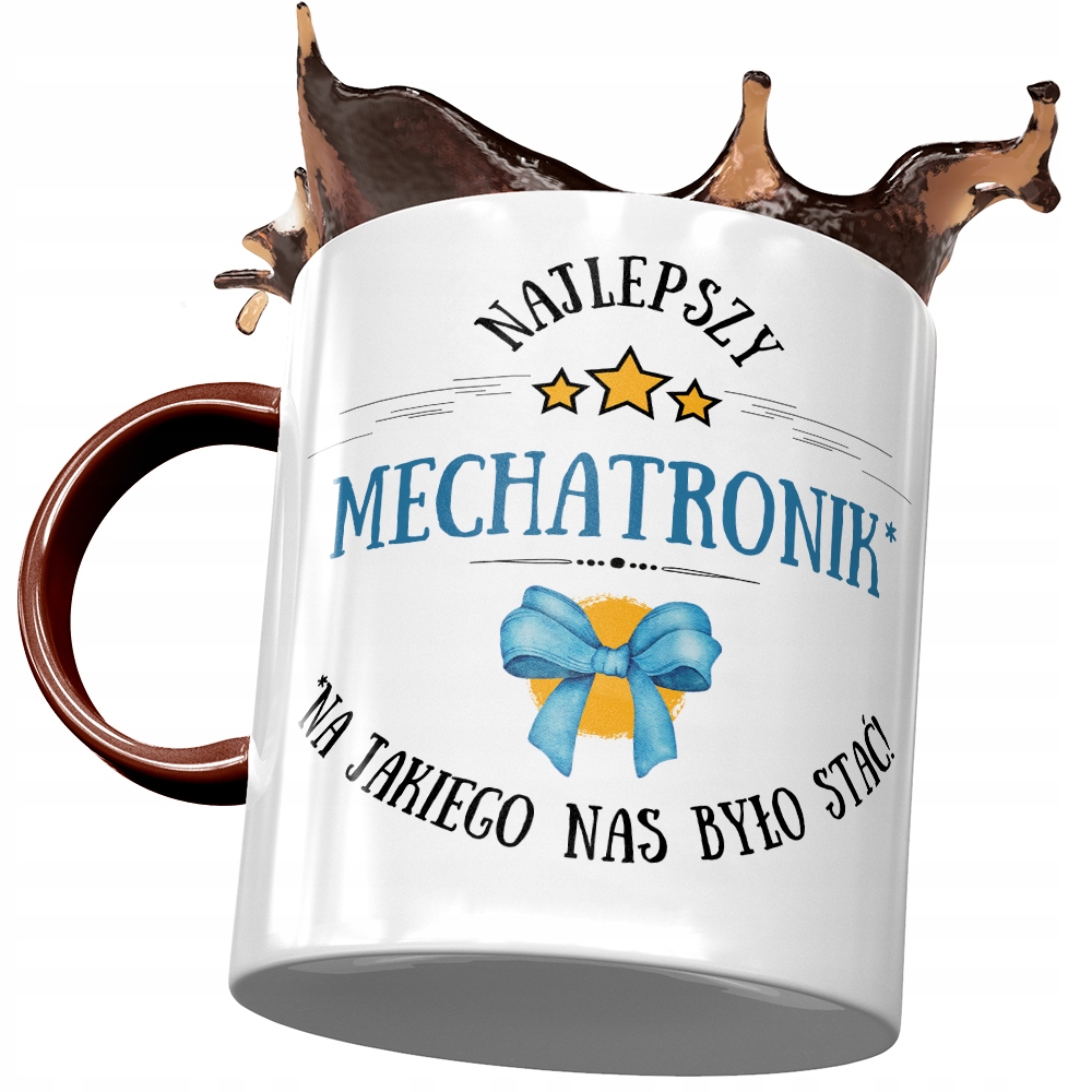 Kubek Bordowy Mechatronika Najlepszy Mechatronik Z Nadrukiem Ze Zdjęciem