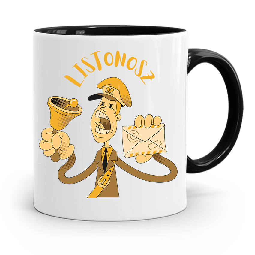 Kubek Czarny Dla Listonosza Listonosz Prezent Z Nadrukiem Ze Zdjęciem