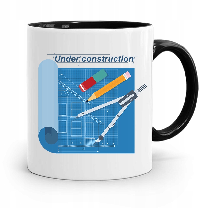 Kubek Czarny Dla Architekta Under Counstruction Z Nadrukiem Ze Zdjęciem