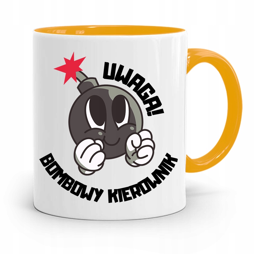 Kubek Żółty Dla Kierownika Bombowy Kierownik Z Nadrukiem Ze Zdjęciem
