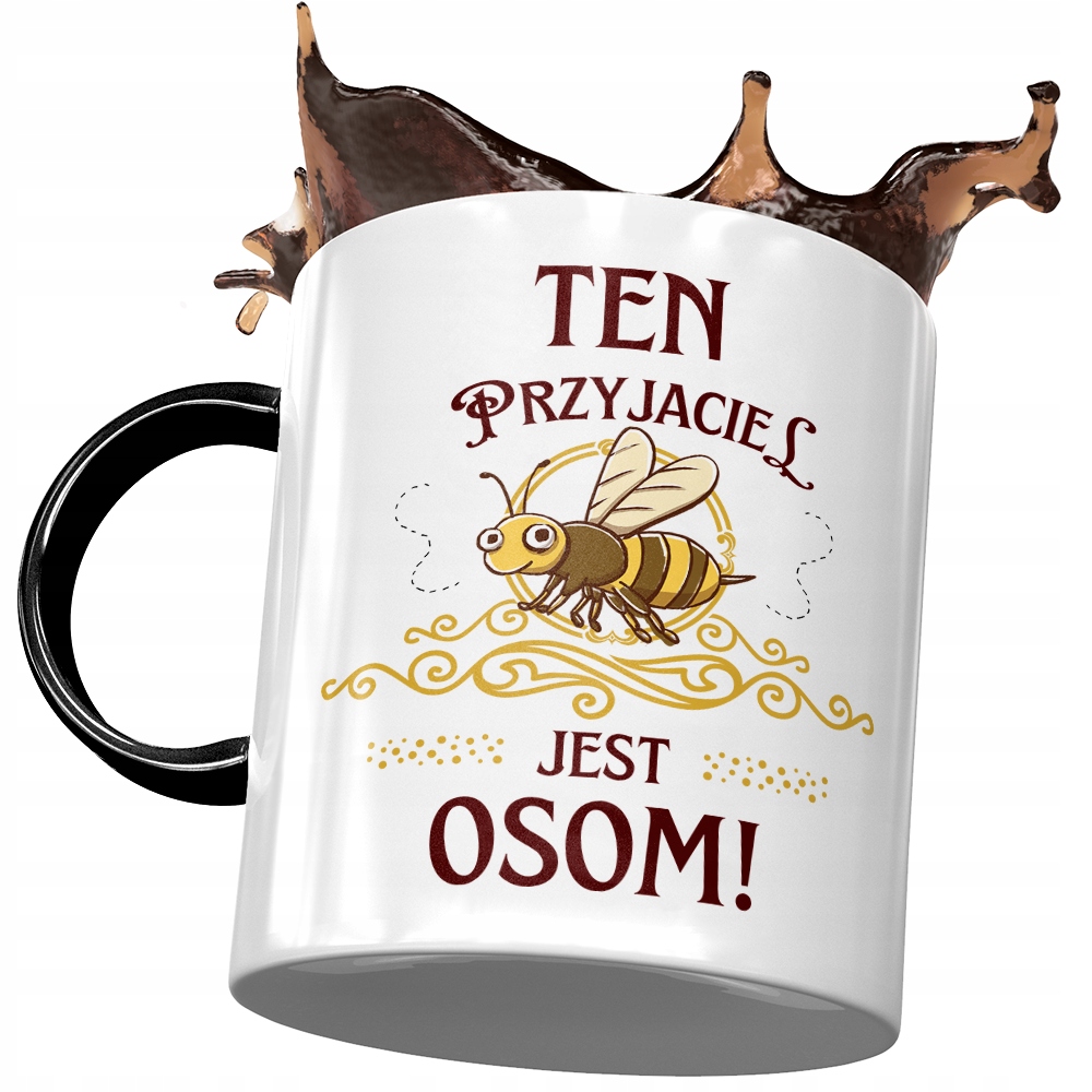 Kubek Czarny Przyjaciela Ten Przyjaciel Jest Osom Z Nadrukiem Ze Zdjęciem