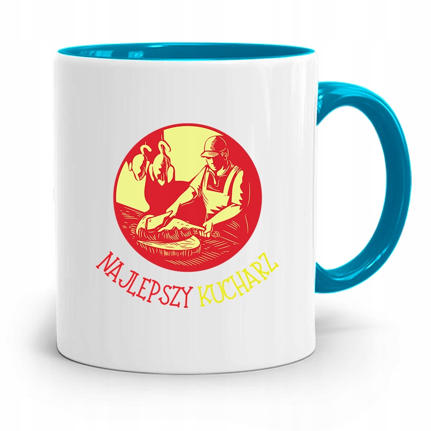 Kubek Błękitny Dla Kucharza Najlepszego Kucharza Z Nadrukiem Ze Zdjęciem