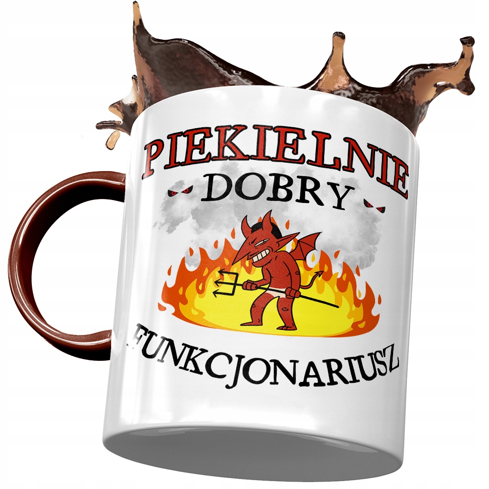 Kubek Bordowy Dla Funkcjonariusza Piekielnie Dobry Z Nadrukiem Ze Zdjęciem