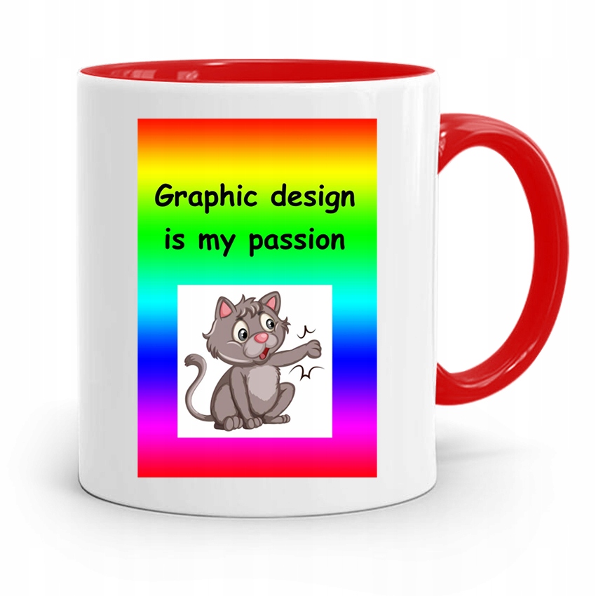 Kubek Czerwony Dla Grafika Graphic Is My Passion Z Nadrukiem Ze Zdjęciem