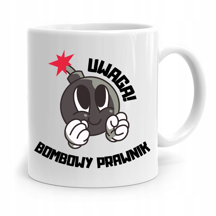Kubek Dla Prawnika Mecenasa Uwaga Bomowy Prawnik Z Nadrukiem Ze Zdjęciem