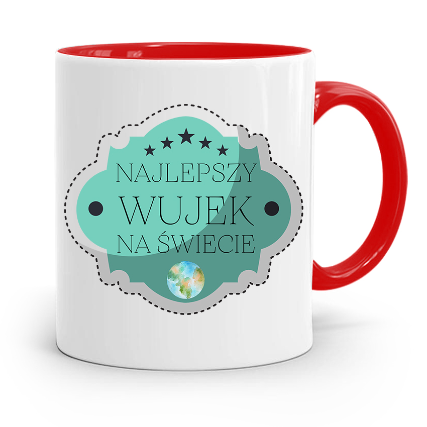 Kubek Czerwony Dla Wujka Najlepszy Wujek Świata Z Nadrukiem Ze Zdjęciem