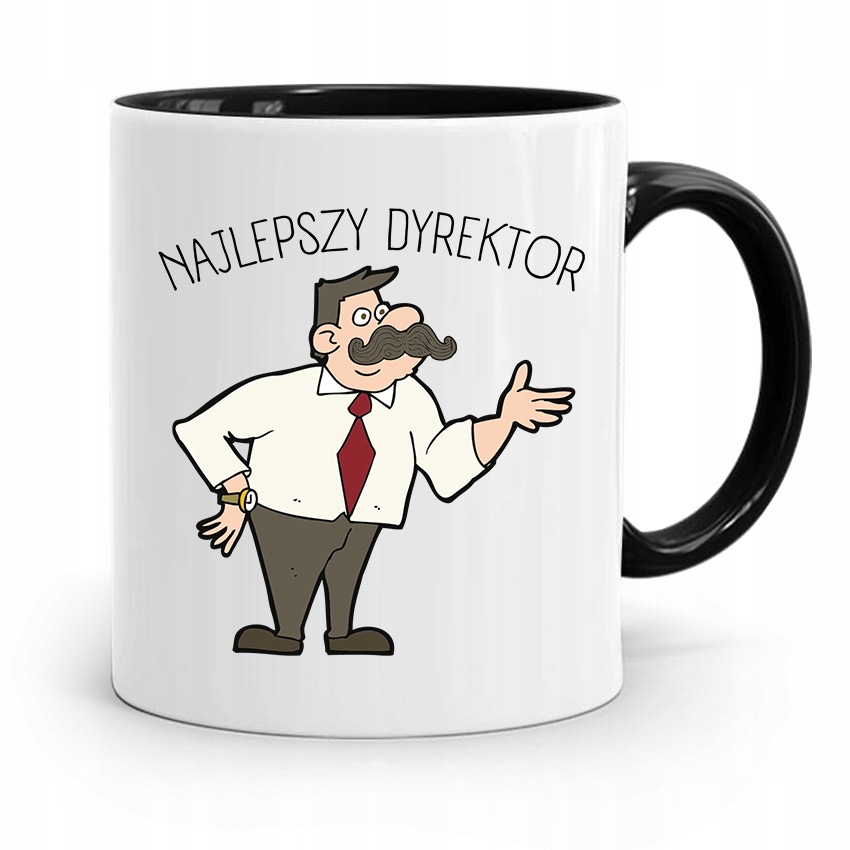 Dla Dyrektora Najlepszy Dyrektor Kubek Czarny Z Nadrukiem Ze Zdjęciem