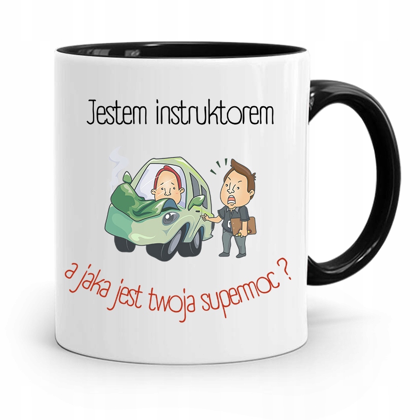 Dla Instruktora Prawa Jazdy Kubek Czarny Prezent Z Nadrukiem Ze Zdjęciem