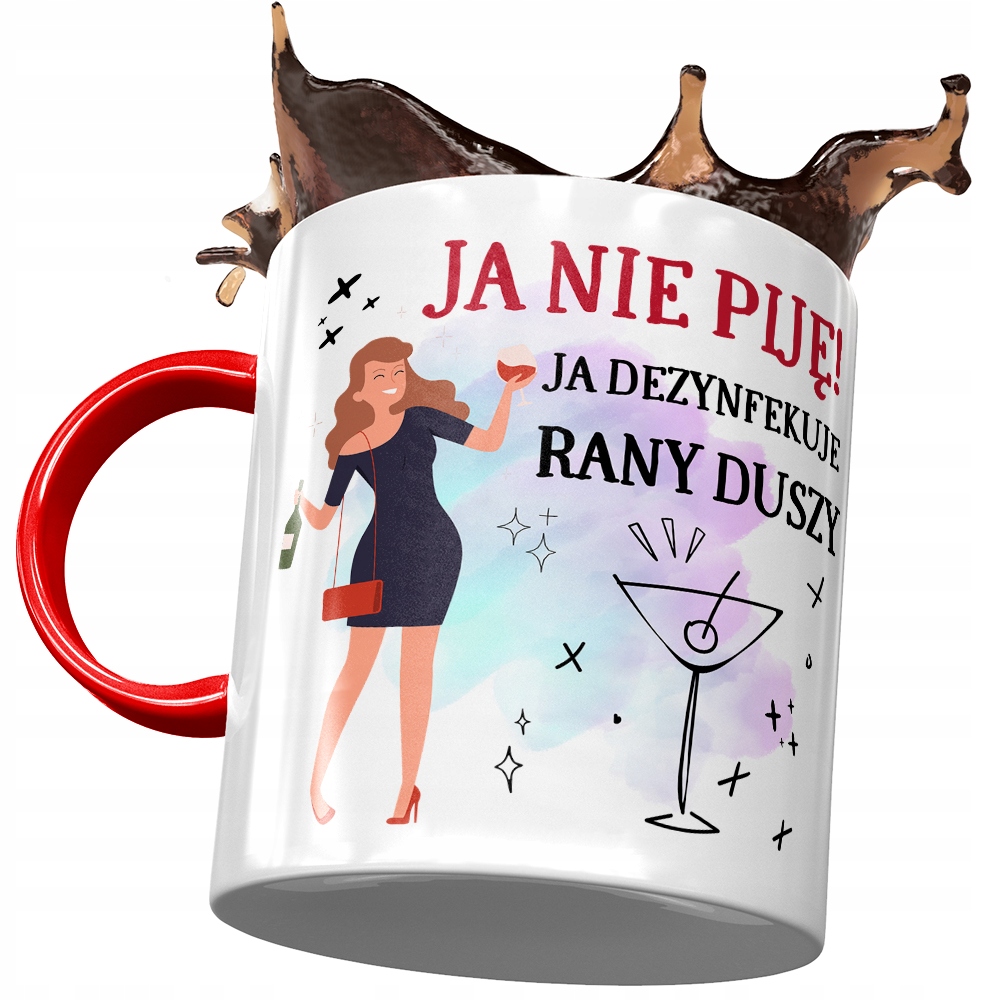 Kubek Czerwony Śmieszny Ja Nie Piję Prezent Z Nadrukiem Ze Zdjęciem