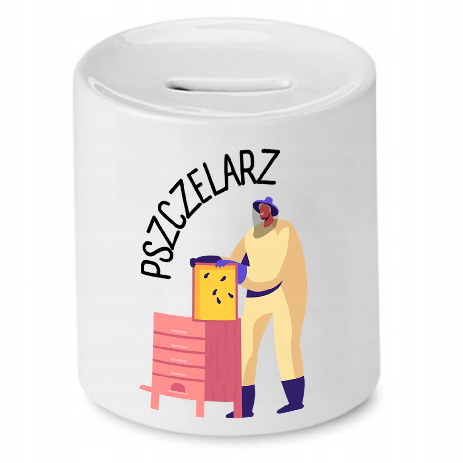 Skarbonka Dla Pszczelarza Pszczelarz Prezent Z Nadrukiem Ze Zdjęciem