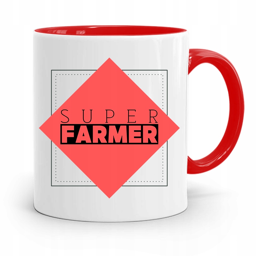 Dla Rolnika Kubek Czerwony Super Farmer Prezent Z Nadrukiem Ze Zdjęciem