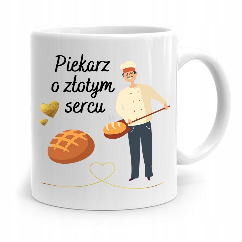 Kubek Prezent Dla Piekarza O Złotym Sercu Z Nadrukiem Ze Zdjęciem