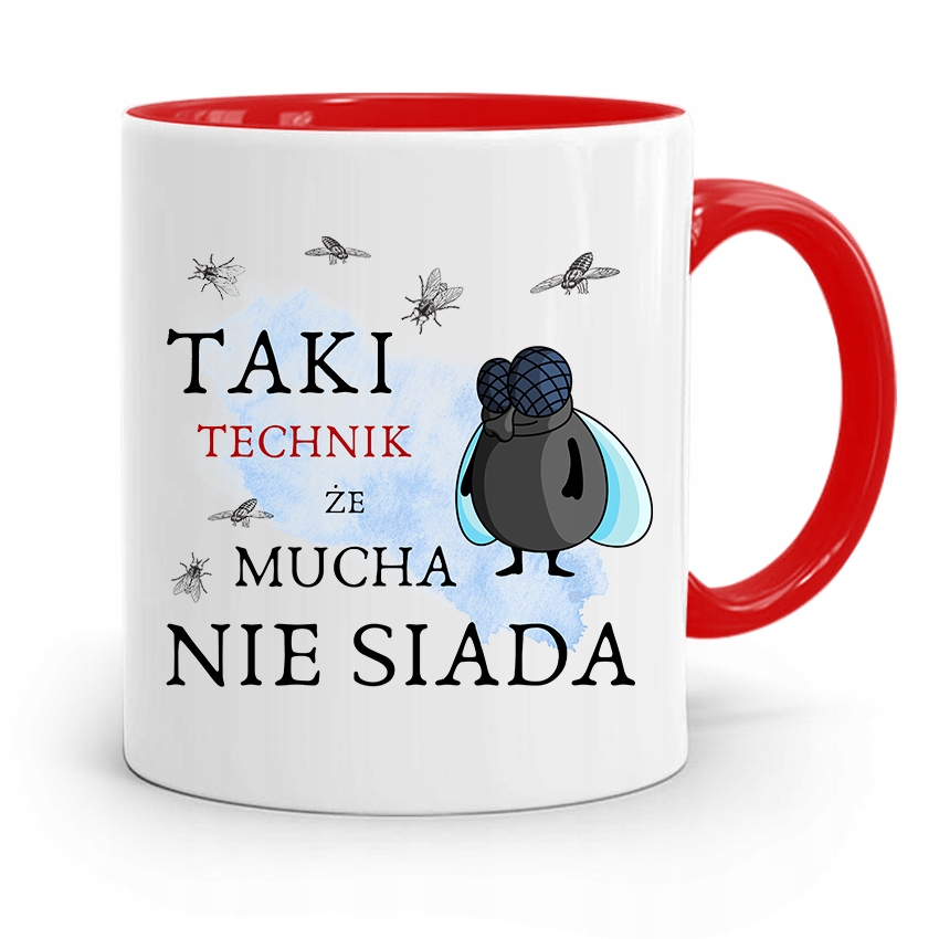 Dla Technika Kubek Czerwony Prezent Z Nadrukiem Ze Zdjęciem