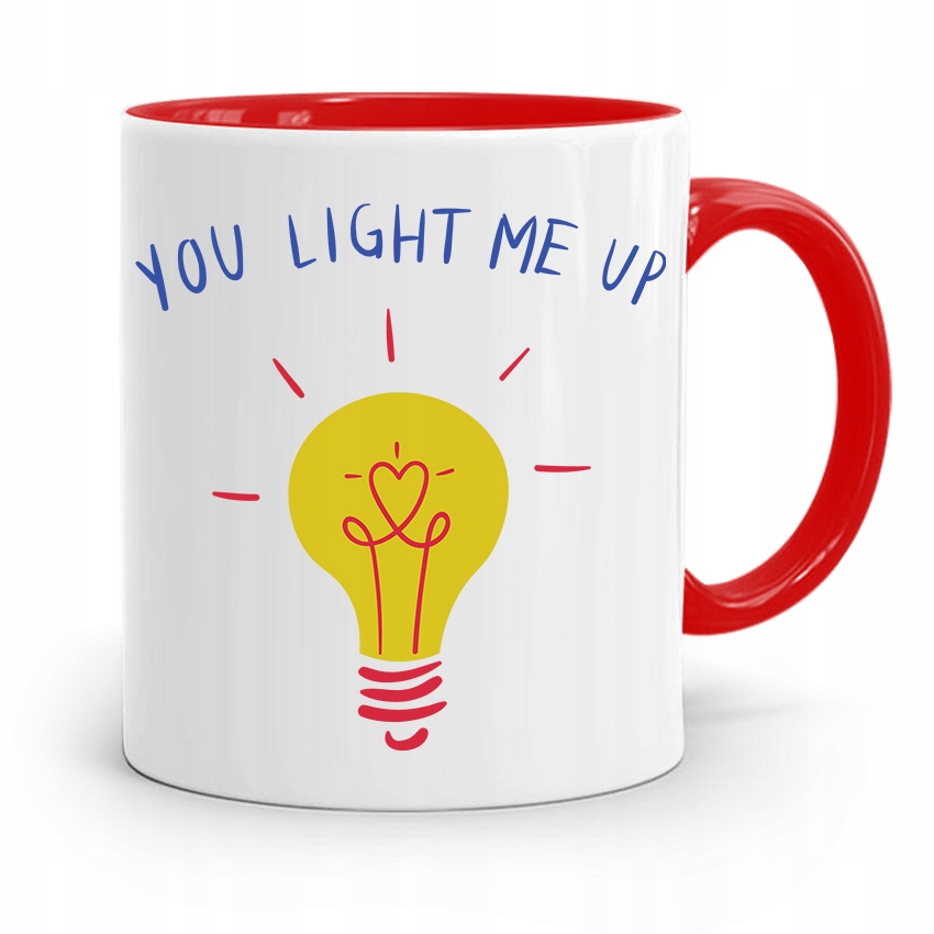 Kubek Czerwony Prezent Elektryka You Light Me Up Z Nadrukiem Ze Zdjęciem