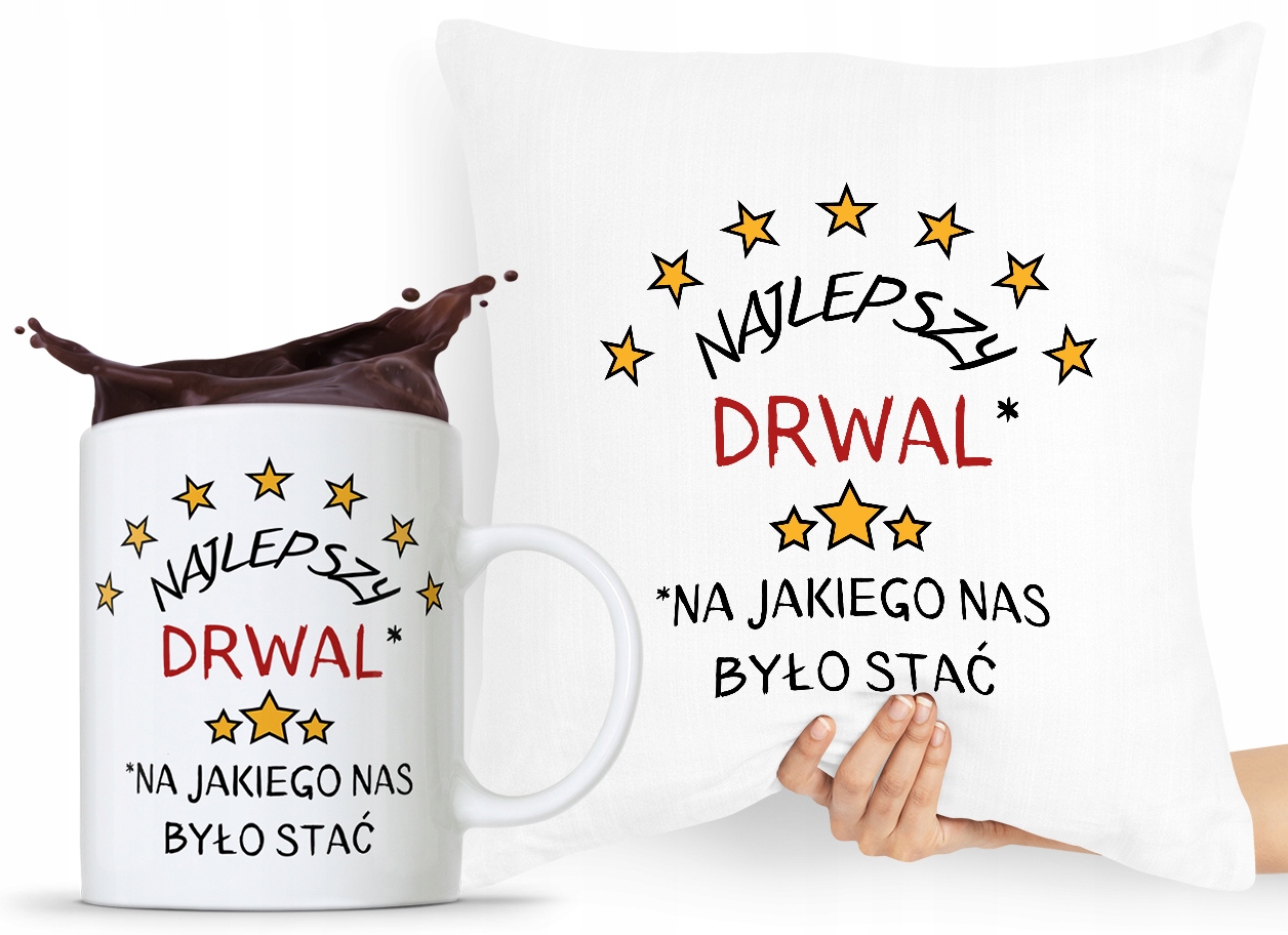 Zestaw Poduszka + Kubek Dla Drwala Prezent Z Nadrukiem Ze Zdjęciem