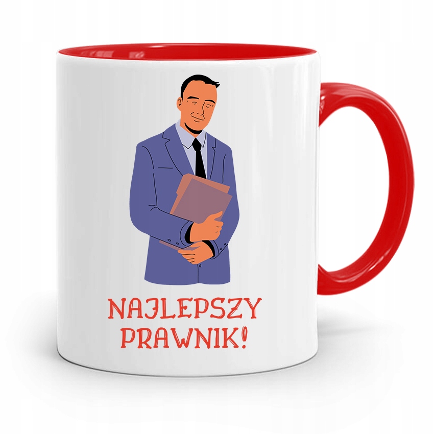 Kubek Czerwony Prawnika Najlepszy Prawnik Prezent Z Nadrukiem Ze Zdjęciem