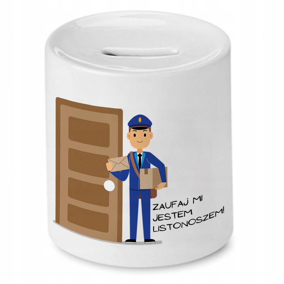 Skarbonka Dla Listonosza Zaufaj Mi! Prezent Z Nadrukiem Ze Zdjęciem