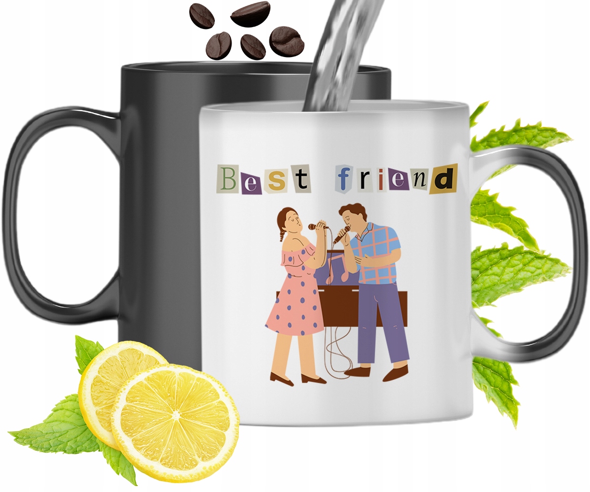 Kubek Magiczny Dla Przyjaciela Zmieniający Kolor Z Nadrukiem Ze Zdjęciem