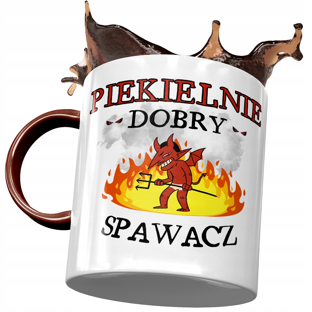 Kubek Bordowy Dla Spawacza Piekielnie Dobry Z Nadrukiem Ze Zdjęciem