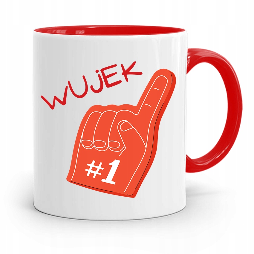 Kubek Czerwony Prezent Dla Wujka Wujek #1 Z Nadrukiem Ze Zdjęciem