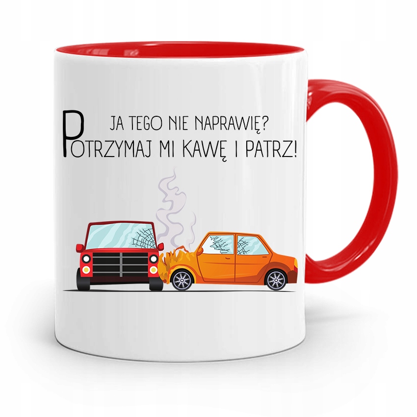 Kubek Czerwony Dla Mechanika Ja Tego Nie Naprawię? Z Nadrukiem Ze Zdjęciem
