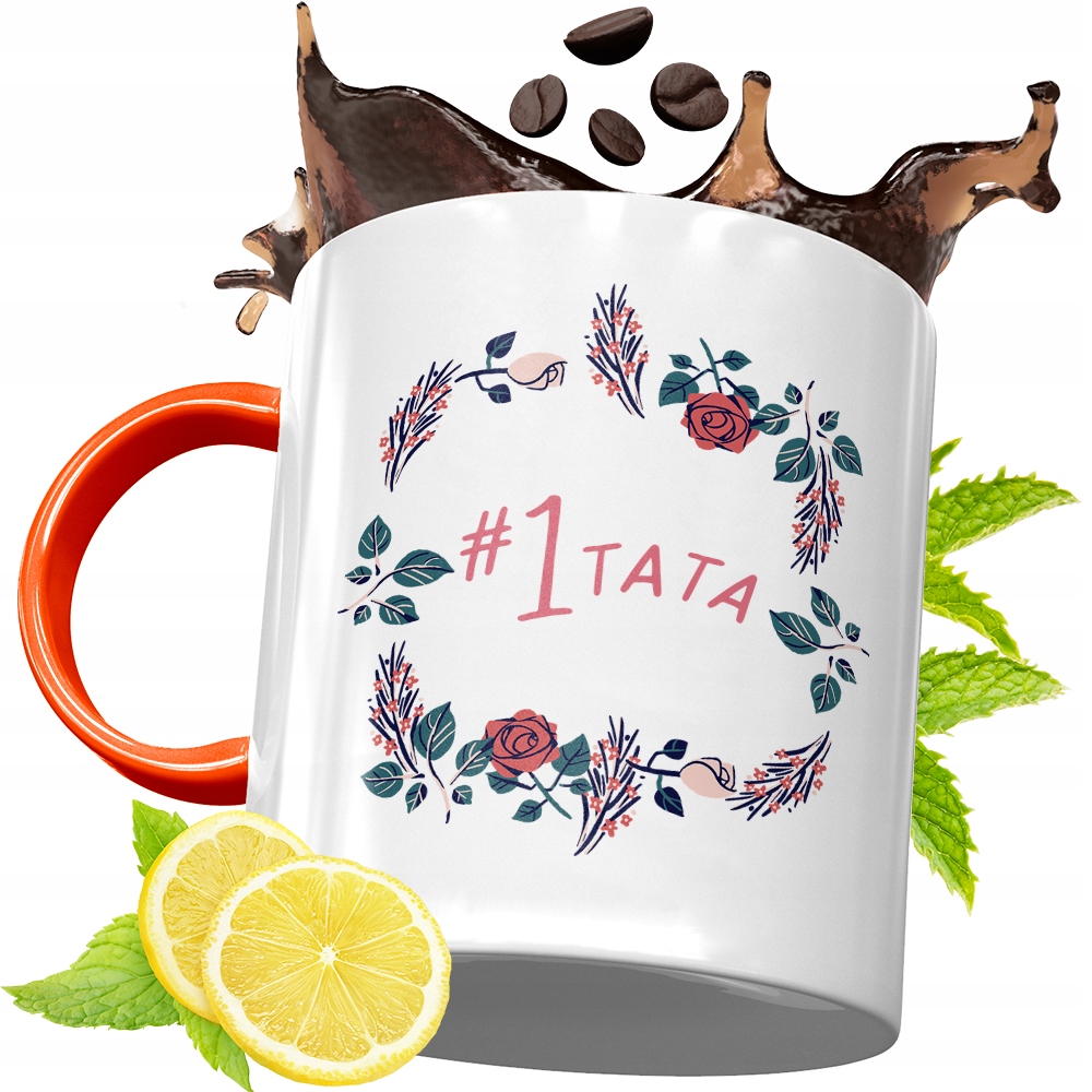 Kubek Pomarańczowy Dla Taty Dzień Taty Prezent Z Nadrukiem Ze Zdjęciem