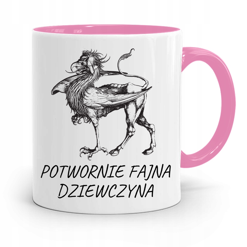 Kubek Różowy Dla Dziewczyny Potwornie Fajna Z Nadrukiem Ze Zdjęciem