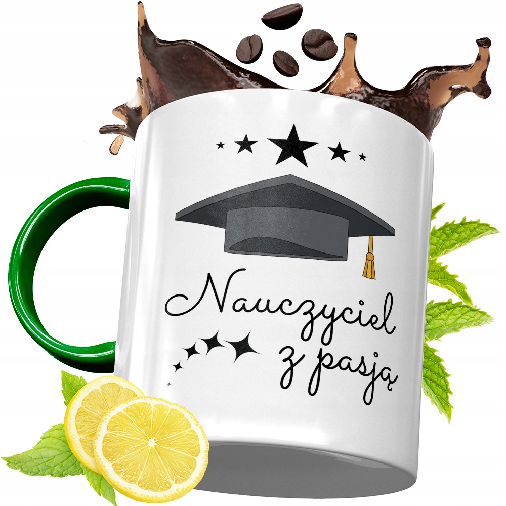Kubek Zielony Dla Nauczyciela Na Dzień Nauczyciela Z Nadrukiem Ze Zdjęciem
