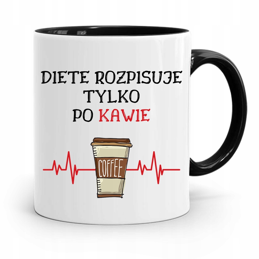Dla Dietetyka Dietetyczki Kubek Czarny Na Prezent Z Nadrukiem Ze Zdjęciem