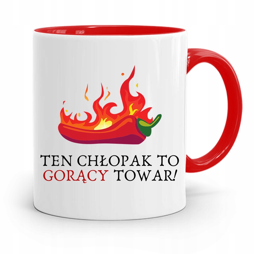 Kubek Czerwony Prezent Dla Chłopaka Gorący Towar! Z Nadrukiem Ze Zdjęciem
