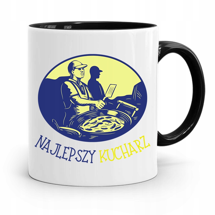 Kubek Czarny Dla Najlepszego Kucharza Kucharki Z Nadrukiem Ze Zdjęciem