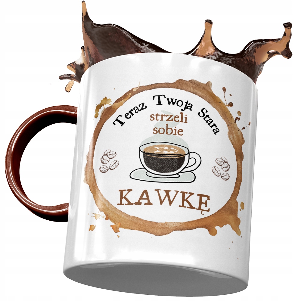 Kubek Bordowy Dla Twojej Starej Strzeli Kawkę Z Nadrukiem Ze Zdjęciem
