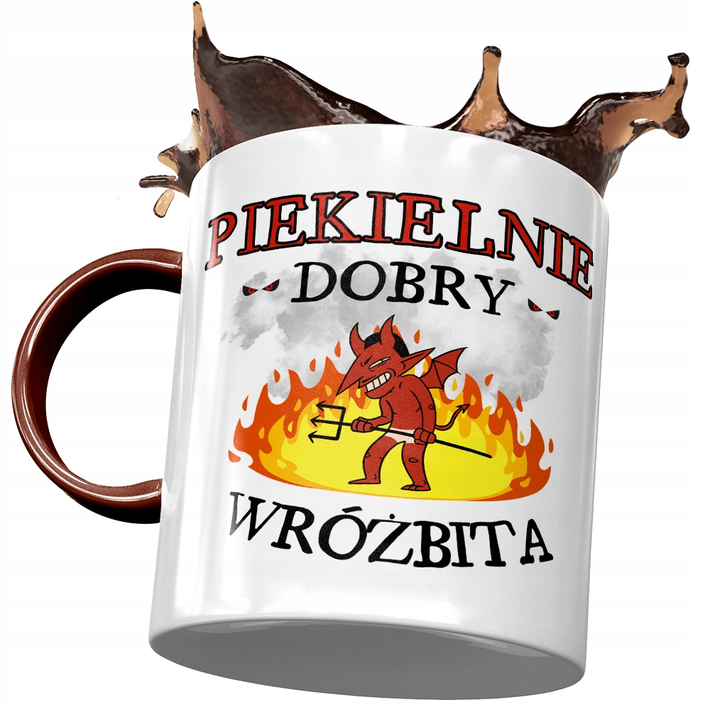 Kubek Bordowy Dla Wróżbity Piekielnie Dobry Z Nadrukiem Ze Zdjęciem