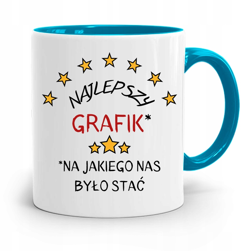Kubek Błękitny Dla Grafika Najlepszy Grafik Z Nadrukiem Ze Zdjęciem