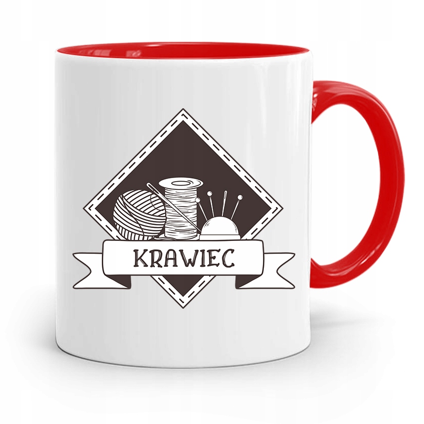 Kubek Czerwony Krawca Krawcowej Krawiec Prezent Z Nadrukiem Ze Zdjęciem
