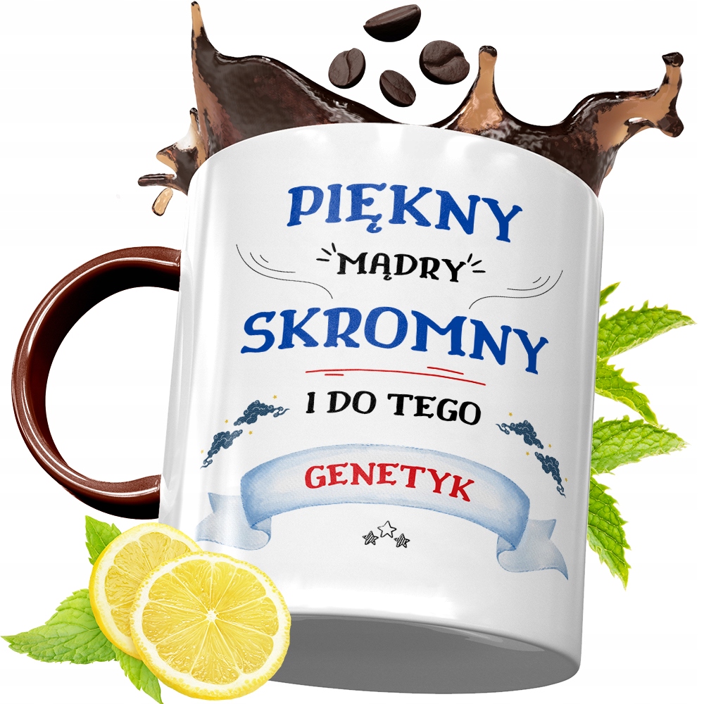 Kubek Pomarańczowy Dla Genetyka Prezent Z Nadrukiem Ze Zdjęciem