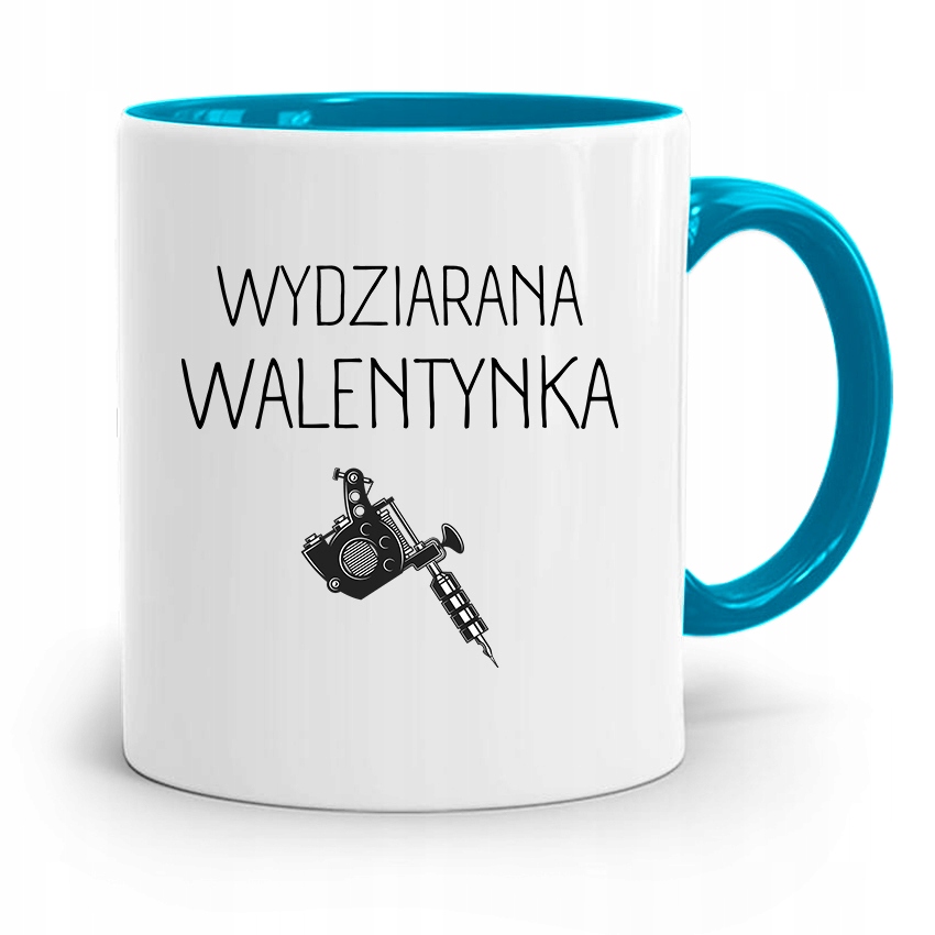 Kubek Błękitny Na Walentynki Wydziarana Walentynka Z Nadrukiem Ze Zdjęciem