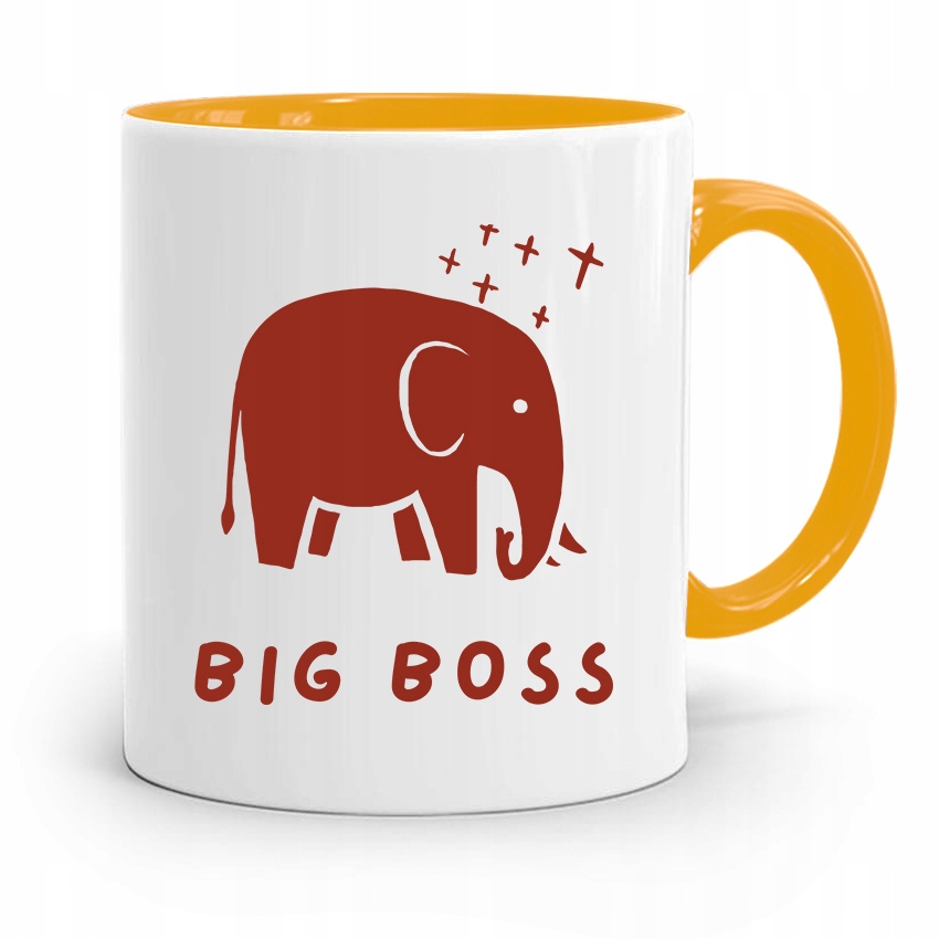 Kubek Żółty Prezent Dla Szefa Big Boss Z Nadrukiem Ze Zdjęciem