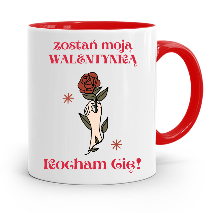 Kubek Czerwony Na Walentynki Kocham Cię Prezent Z Nadrukiem Ze Zdjęciem